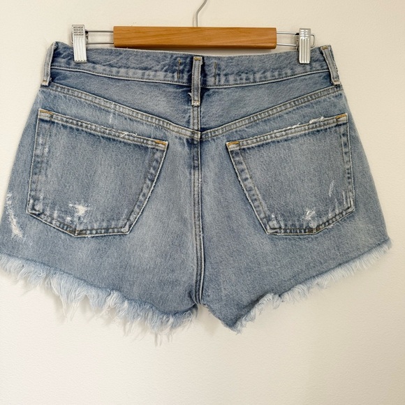 AGOLDE Blue PARKER VINTAGE CUT OFF SHORT Size 29 Raw Hem Casual Summer Jean - Picture 4 of 13